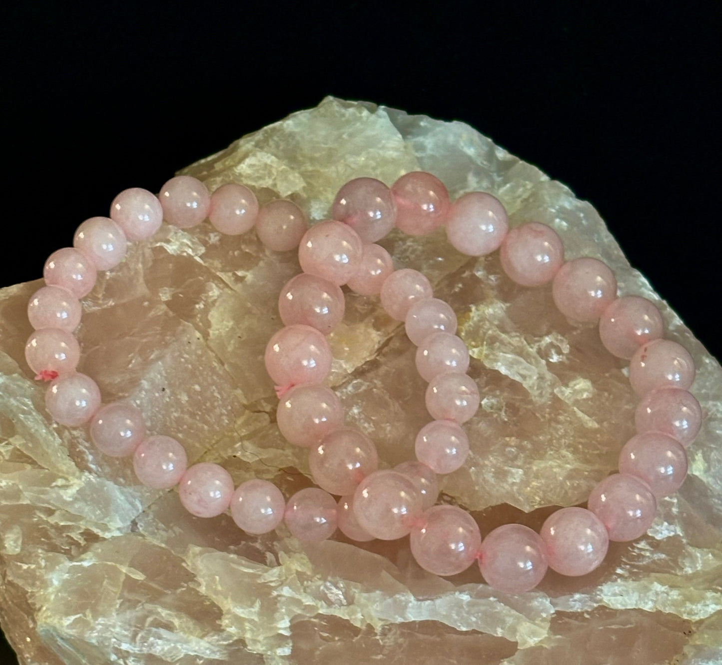 Rose Quartz Healing Bracelet – Love • Compassion • Emotional Balance (8mm, 10mm, 12mm Beads)