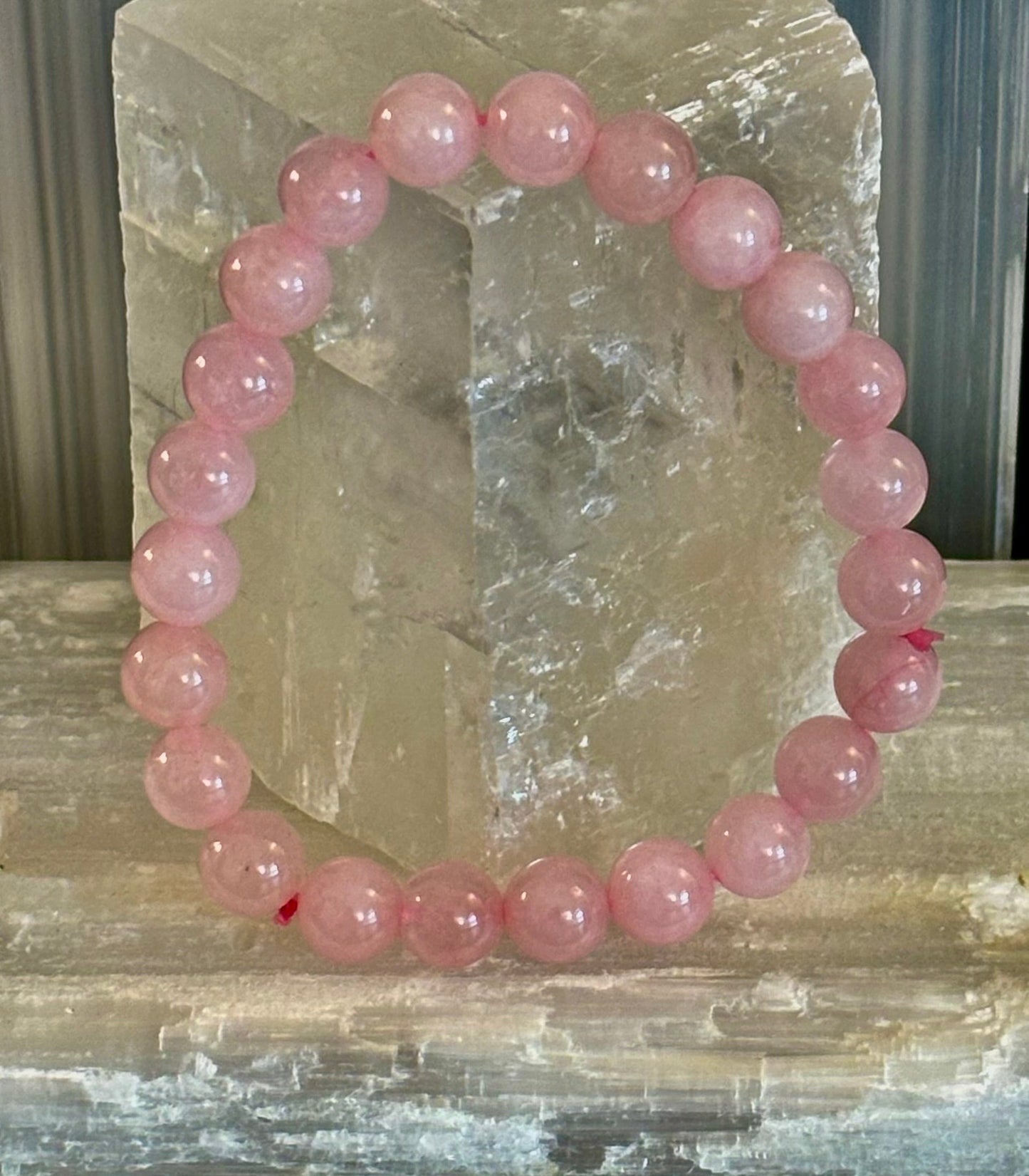 Rose Quartz Healing Bracelet – Love • Compassion • Emotional Balance (8mm, 10mm, 12mm Beads)
