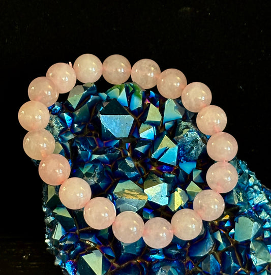 Rose Quartz Healing Bracelet – Love • Compassion • Emotional Balance (8mm, 10mm, 12mm Beads)