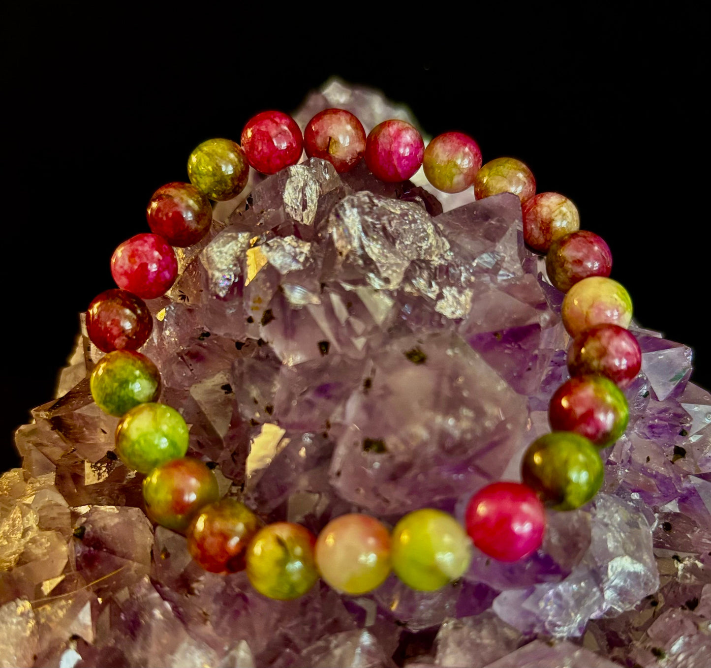 Watermelon Tourmaline Love & Healing Bracelet – 8mm Natural Gemstone Beads (Small to Medium Wrists)