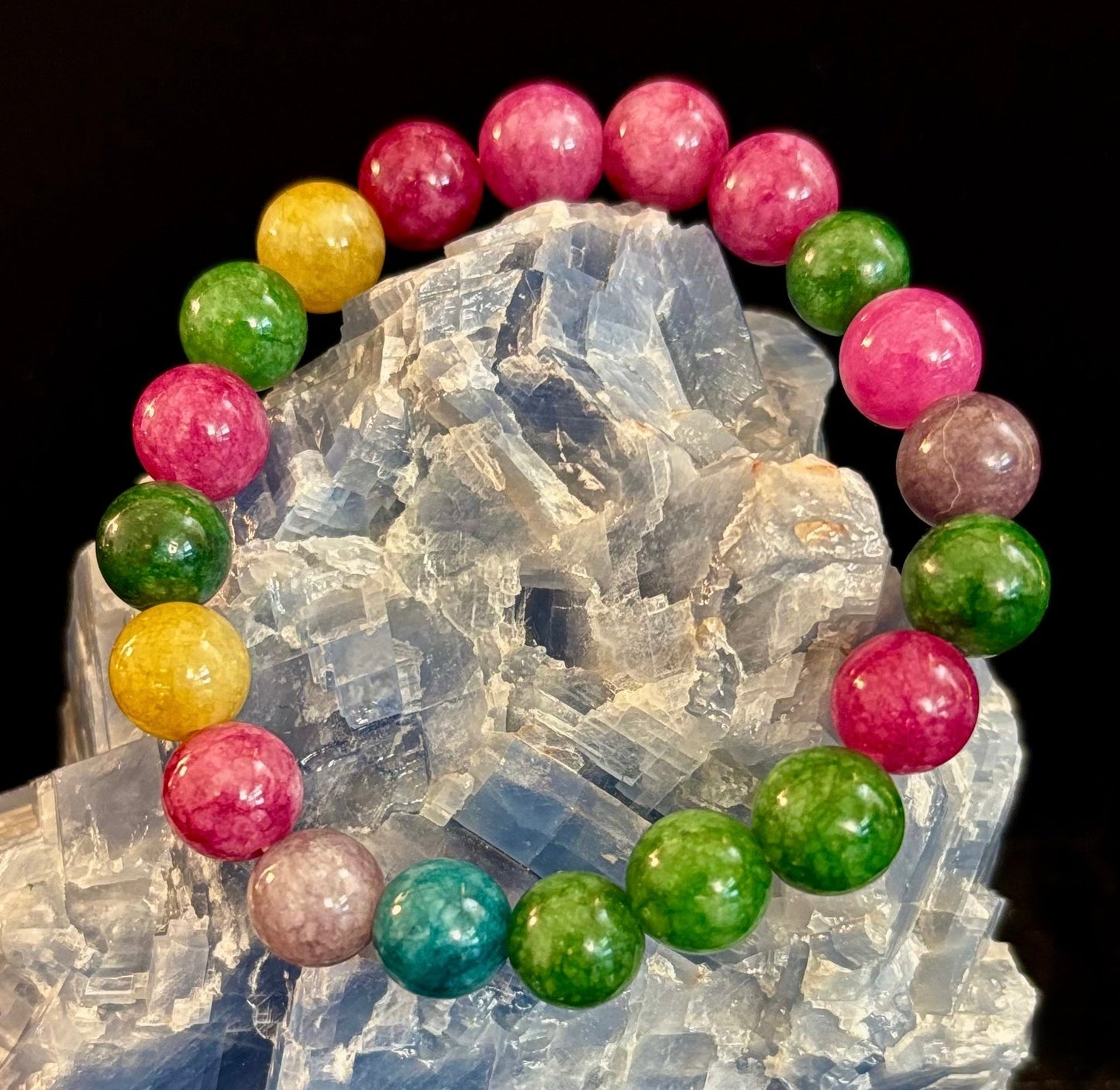 Natural Multicolor Tourmaline Bracelet – 8mm or 10mm Beads for Energy, Protection & Joy