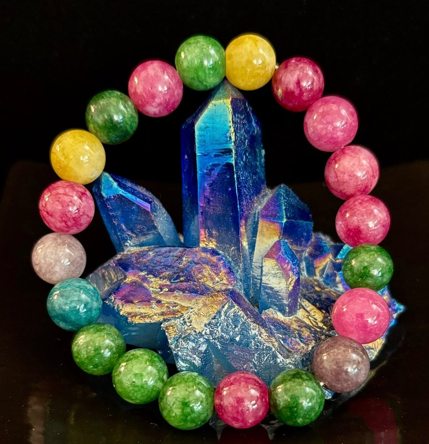 Natural Multicolor Tourmaline Bracelet – 8mm or 10mm Beads for Energy, Protection & Joy