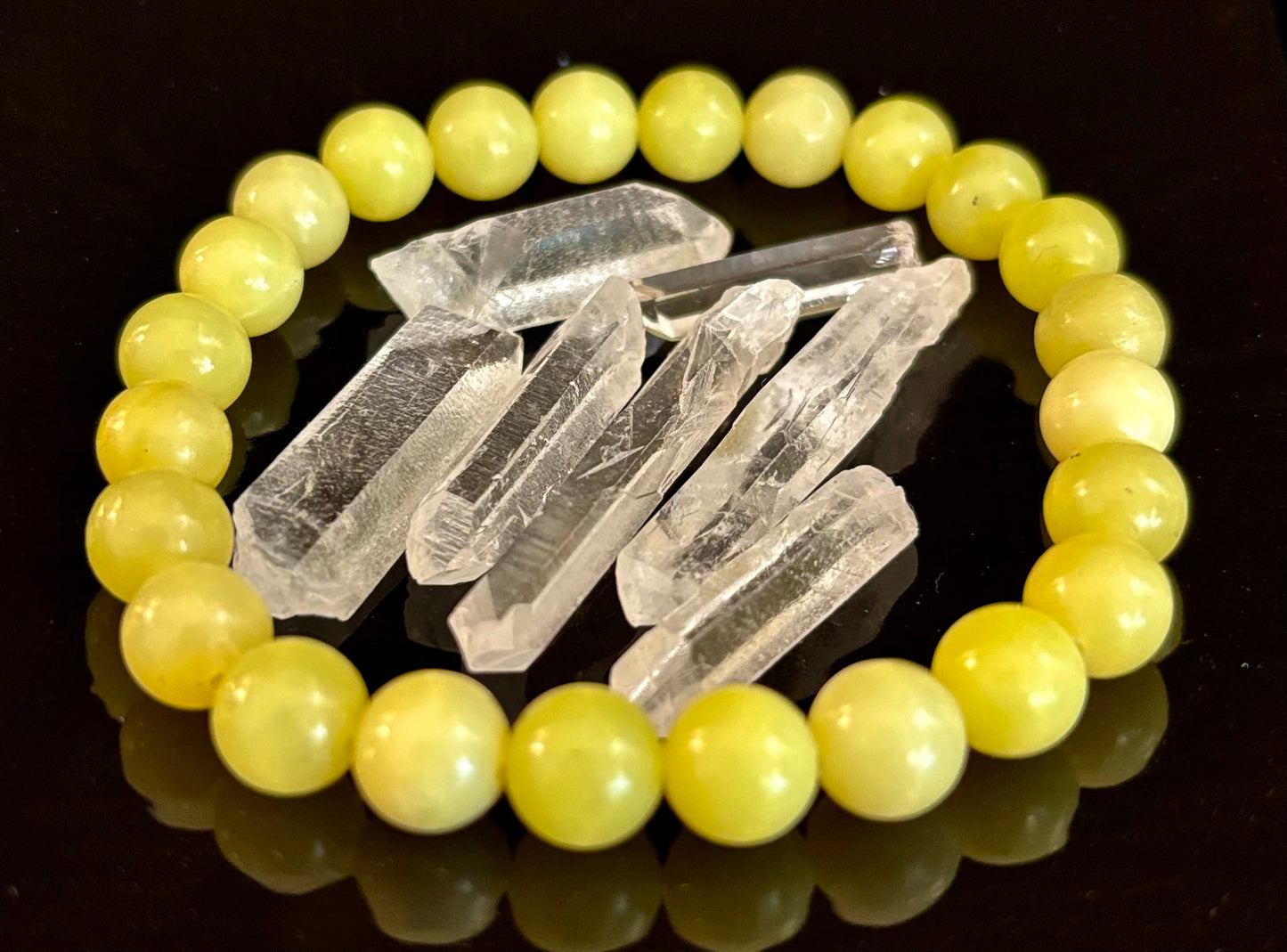 Lemon Jade Beaded Bracelet – Uplifting Energy & Vibrant Style (8mm and 10mm size beads)