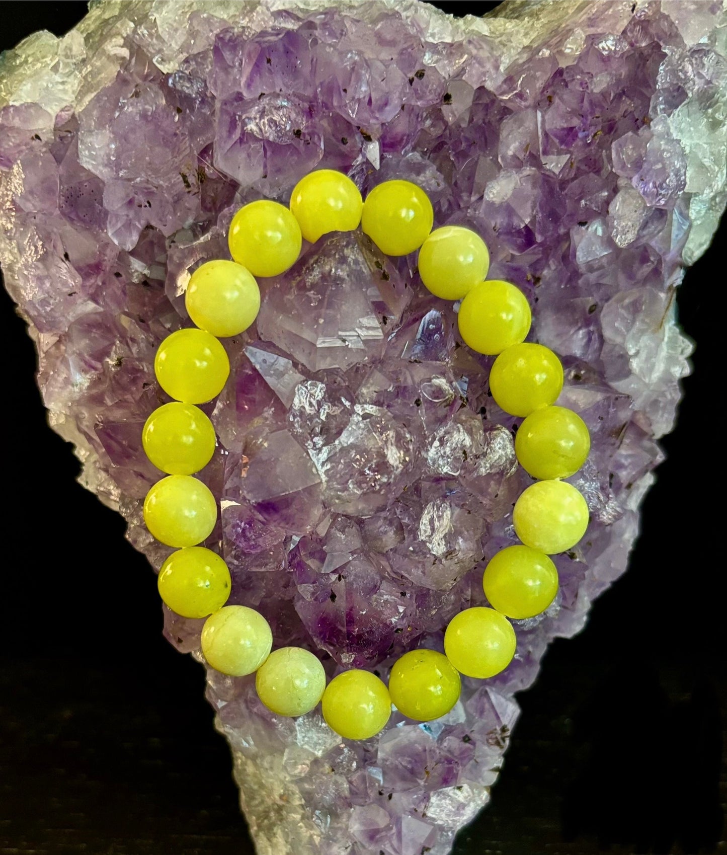 Lemon Jade Beaded Bracelet – Uplifting Energy & Vibrant Style (8mm and 10mm size beads)
