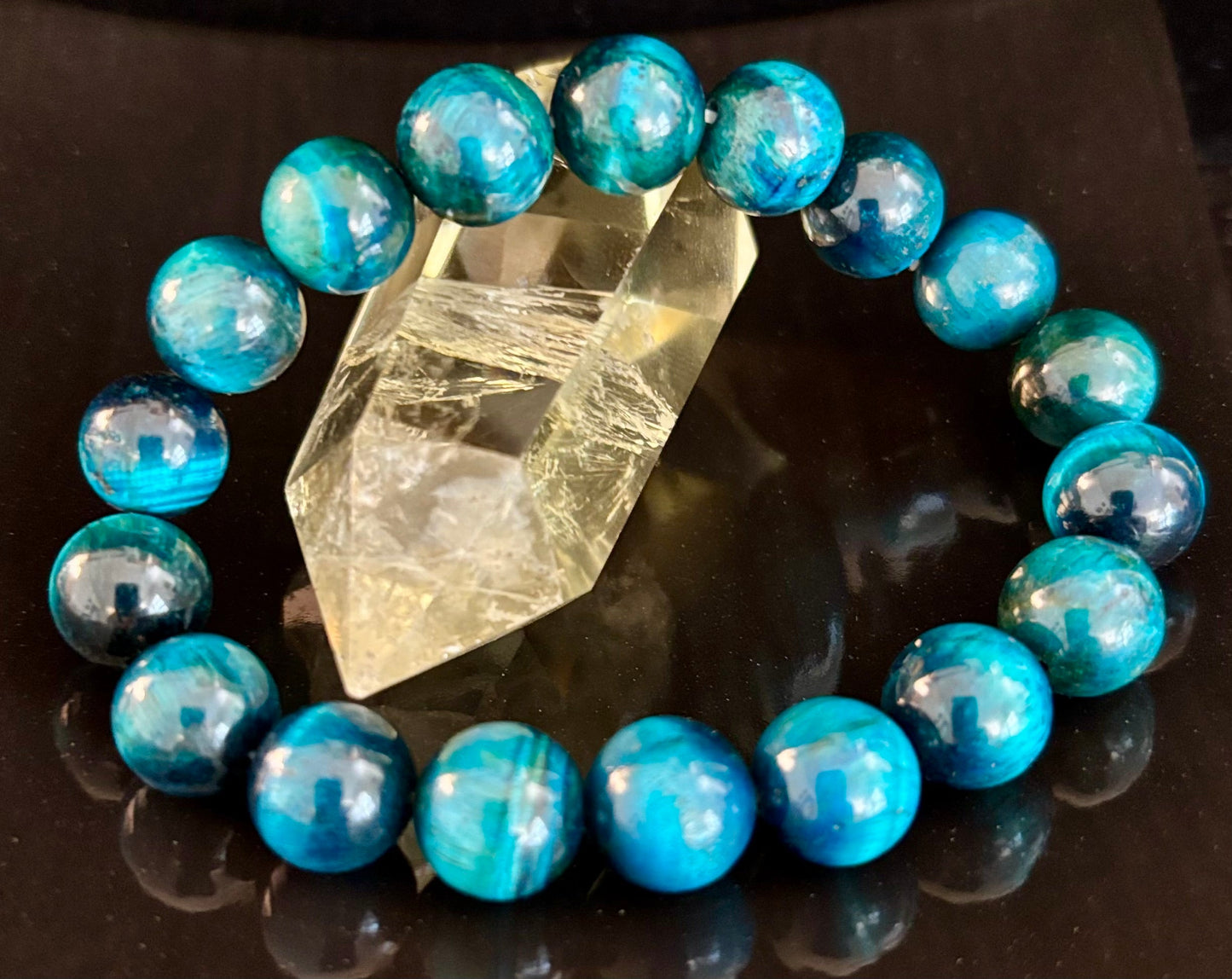 Blue Tiger Eye Protection Bracelet – Natural Stone Energy Jewelry for Power, Balance & Protection