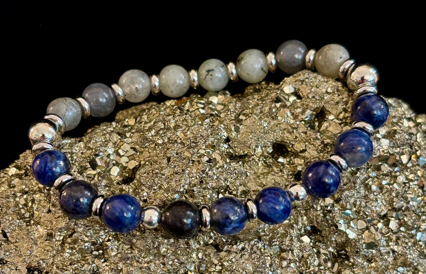 Sodalite & Labradorite Stretch Bracelet – Healing, Intuition & Energy Protection