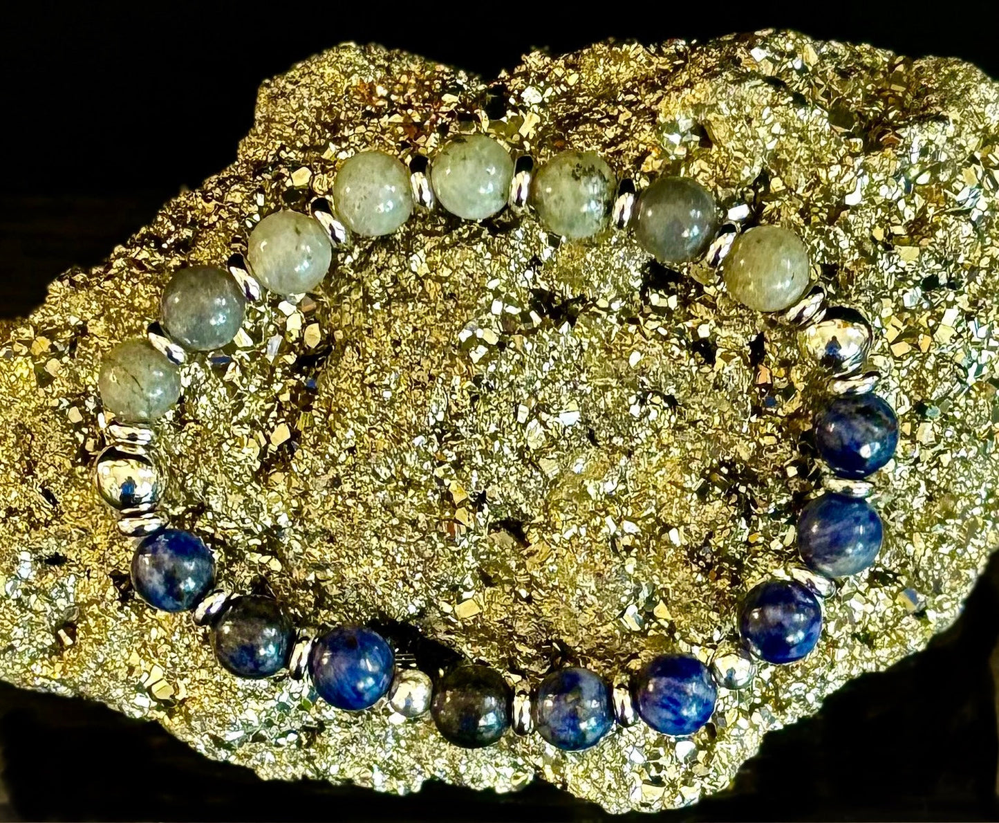 Sodalite & Labradorite Stretch Bracelet – Healing, Intuition & Energy Protection