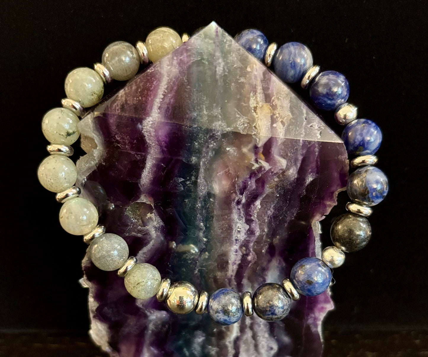 Sodalite & Labradorite Stretch Bracelet – Healing, Intuition & Energy Protection