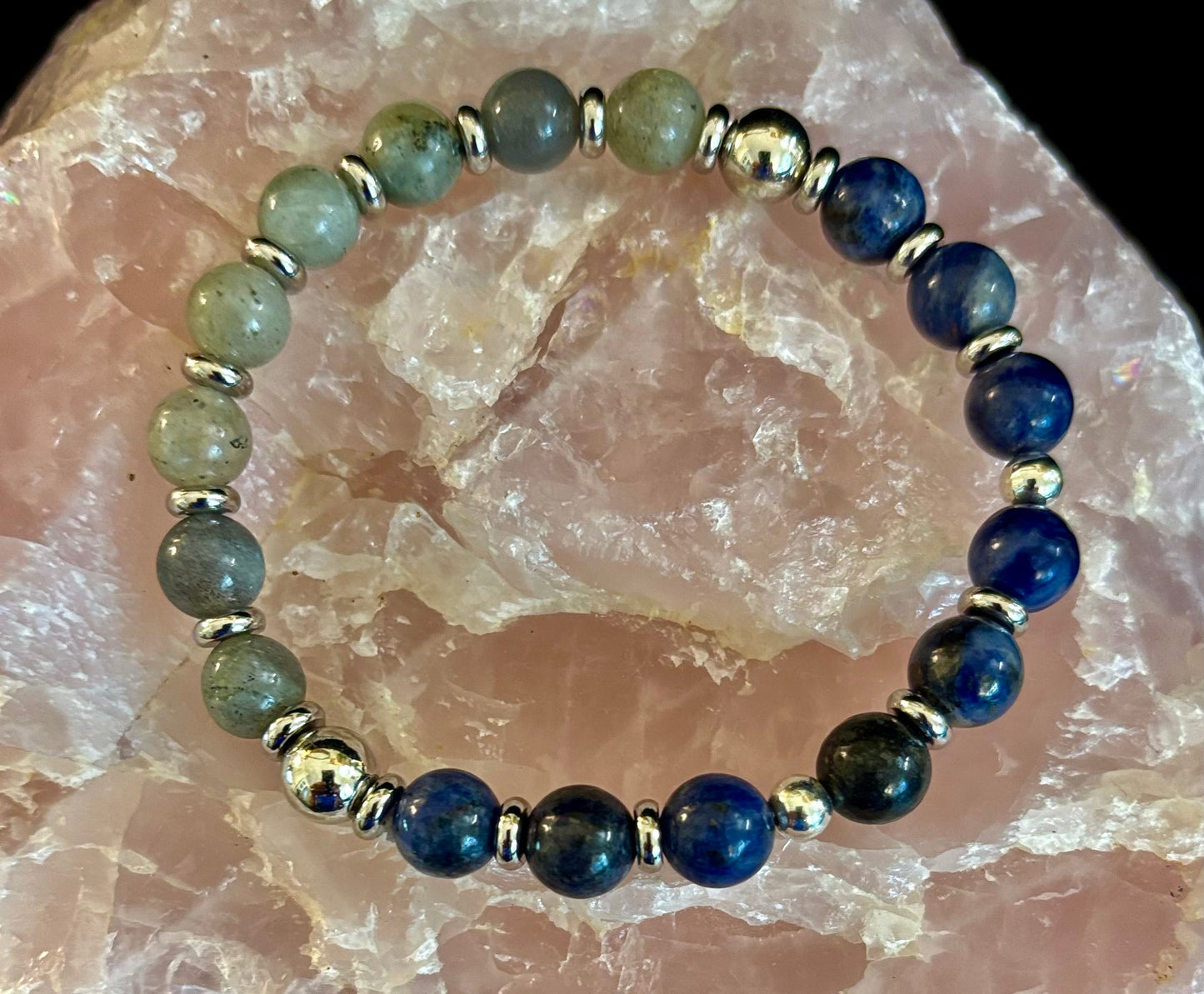 Sodalite & Labradorite Stretch Bracelet – Healing, Intuition & Energy Protection