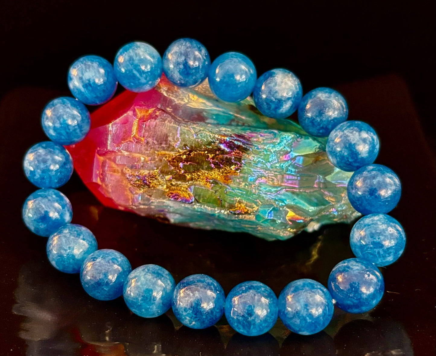 Blue Apatite Beads Bracelet - Enhance Creativity