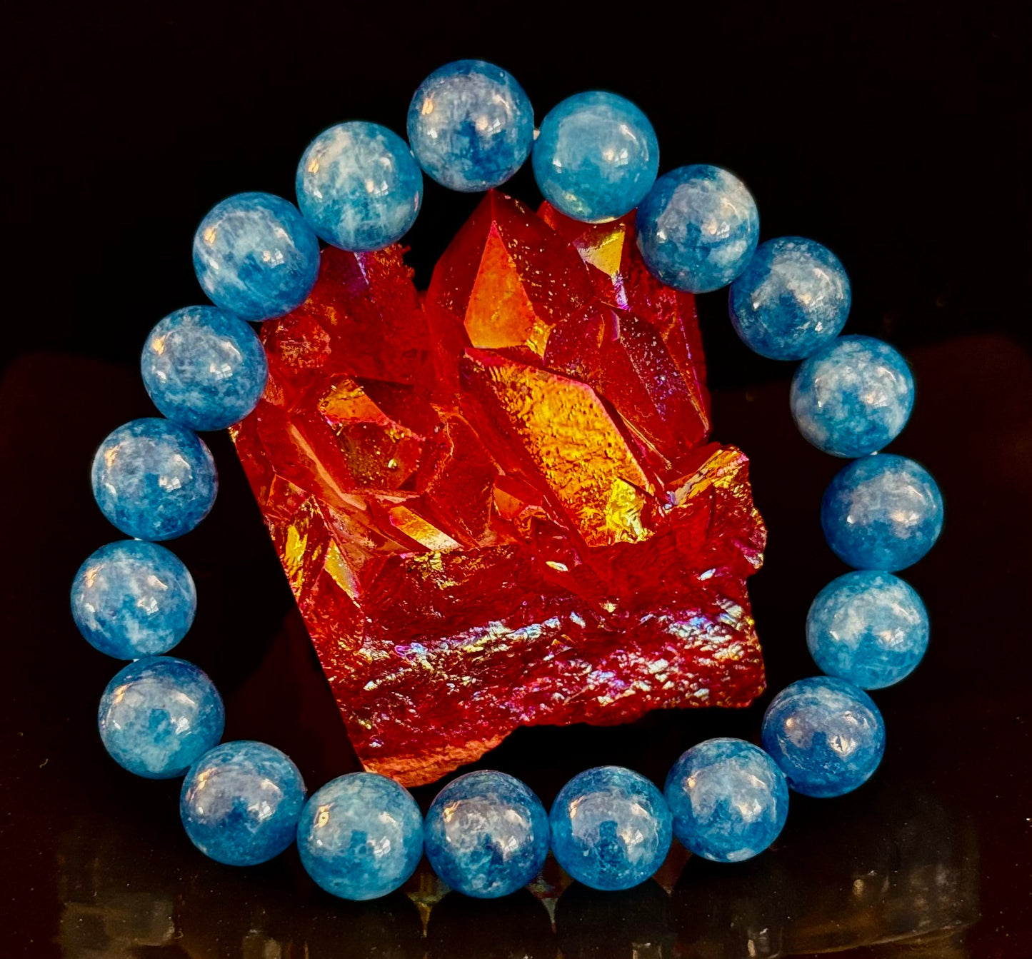 Blue Apatite Beads Bracelet - Enhance Creativity