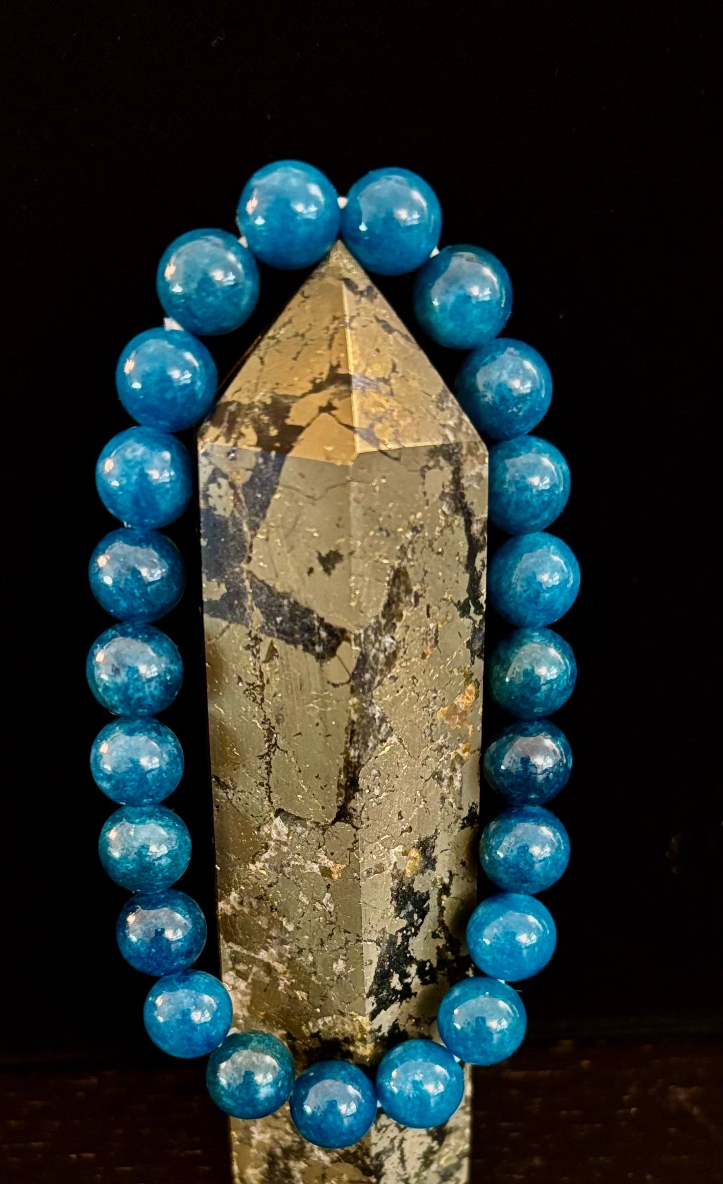 Blue Apatite Beads Bracelet - Enhance Creativity