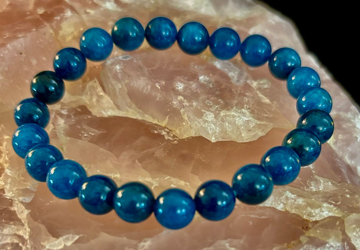 Blue Apatite Beads Bracelet - Enhance Creativity
