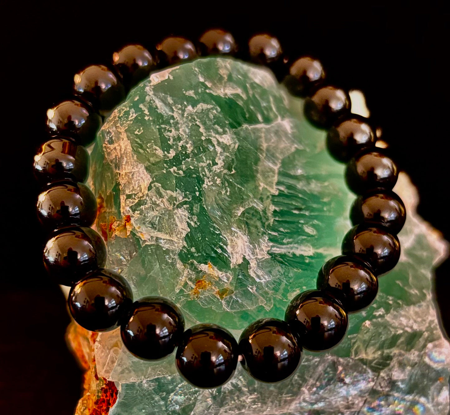 Black Obsidian Beaded Bracelet – Grounding, Protection & Inner Peace