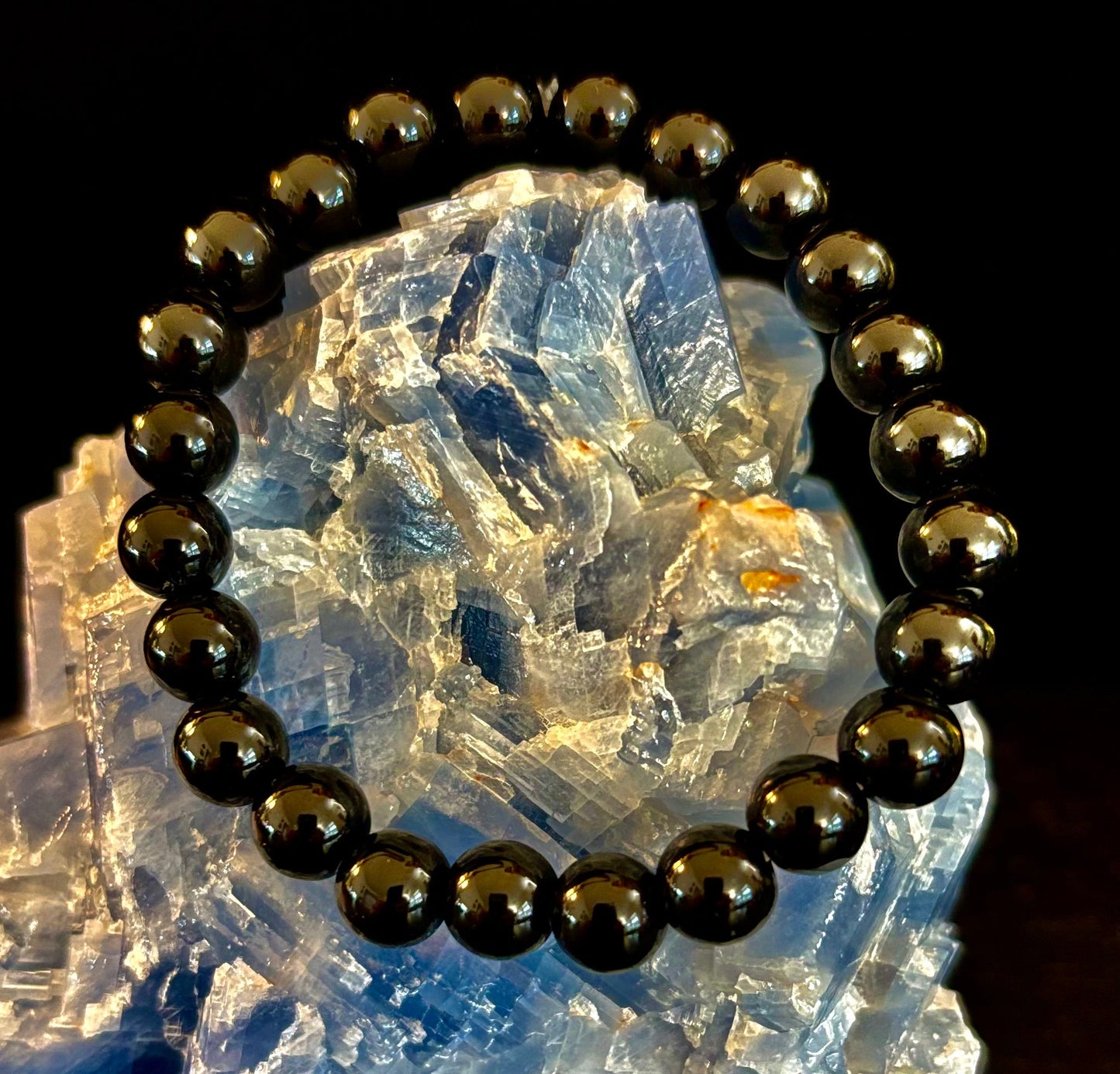 Black Obsidian Beaded Bracelet – Grounding, Protection & Inner Peace
