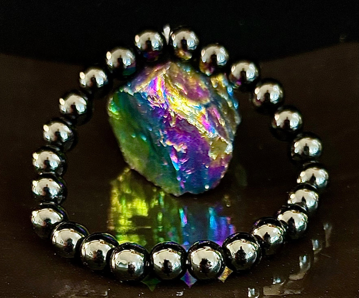 Black Obsidian Beaded Bracelet – Grounding, Protection & Inner Peace