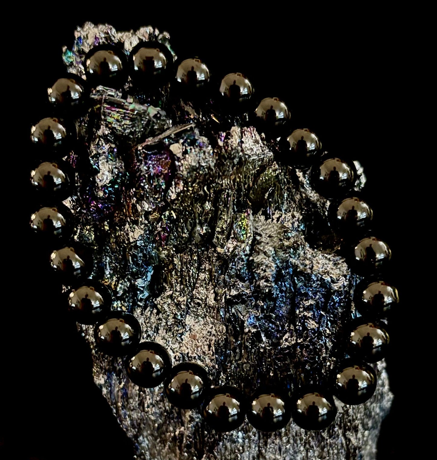 Black Obsidian Beaded Bracelet – Grounding, Protection & Inner Peace