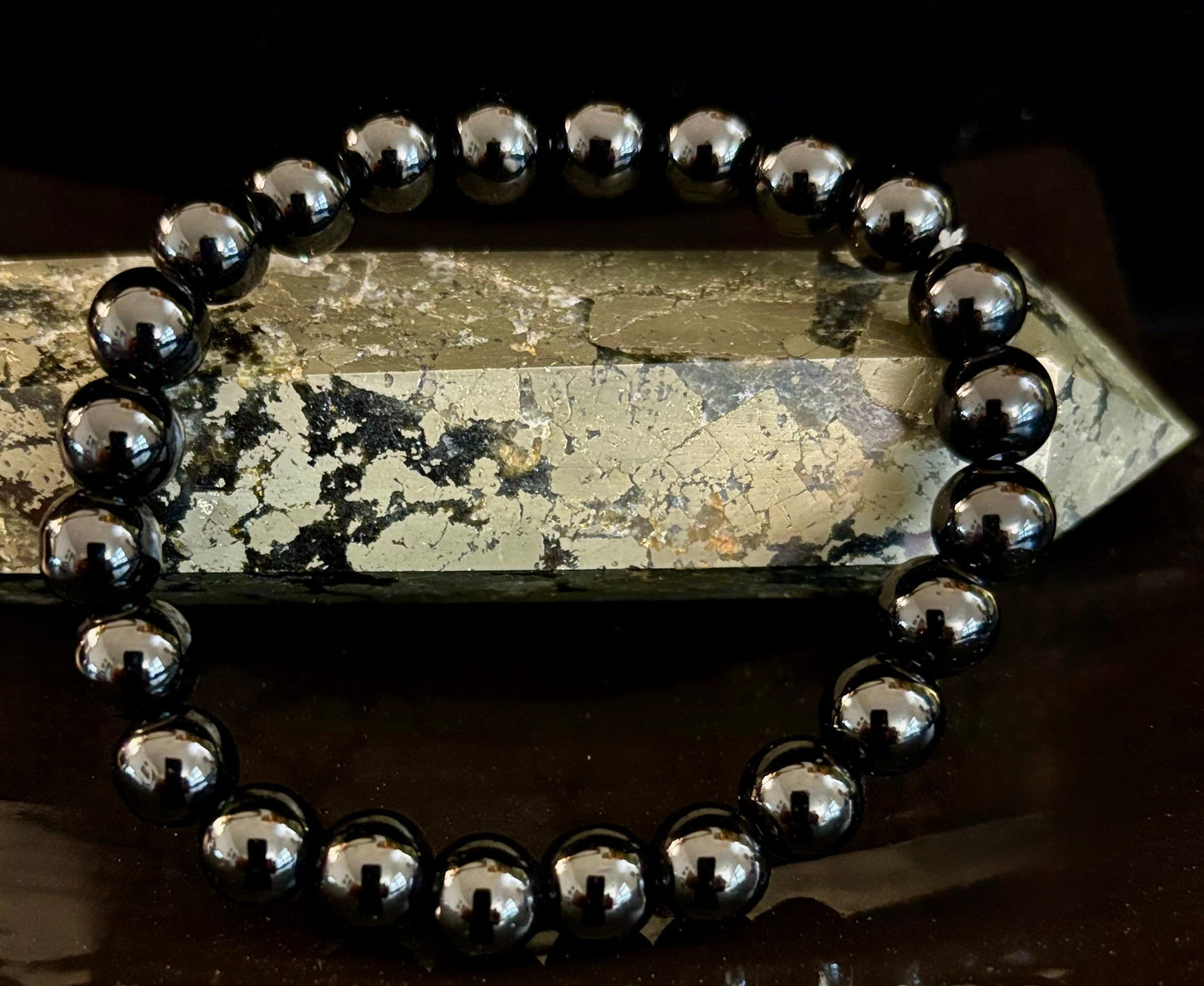 Black Obsidian Beaded Bracelet – Grounding, Protection & Inner Peace