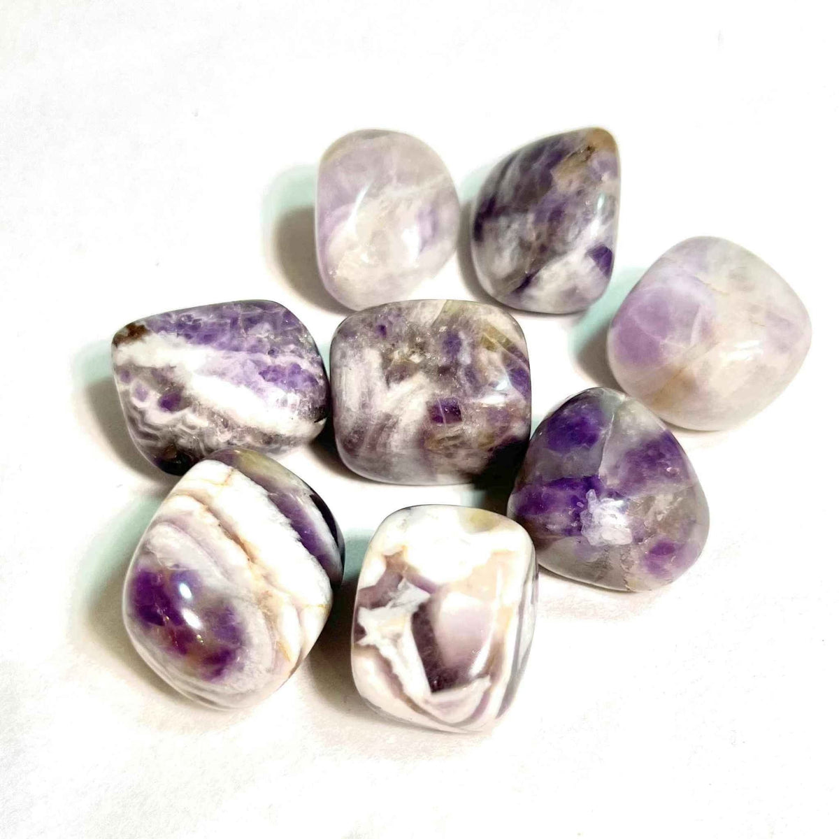 Chevron Amethyst Tumbled Stone