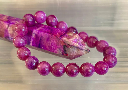 Natural Spodumene (Kunzite) Stone Bead Bracelet