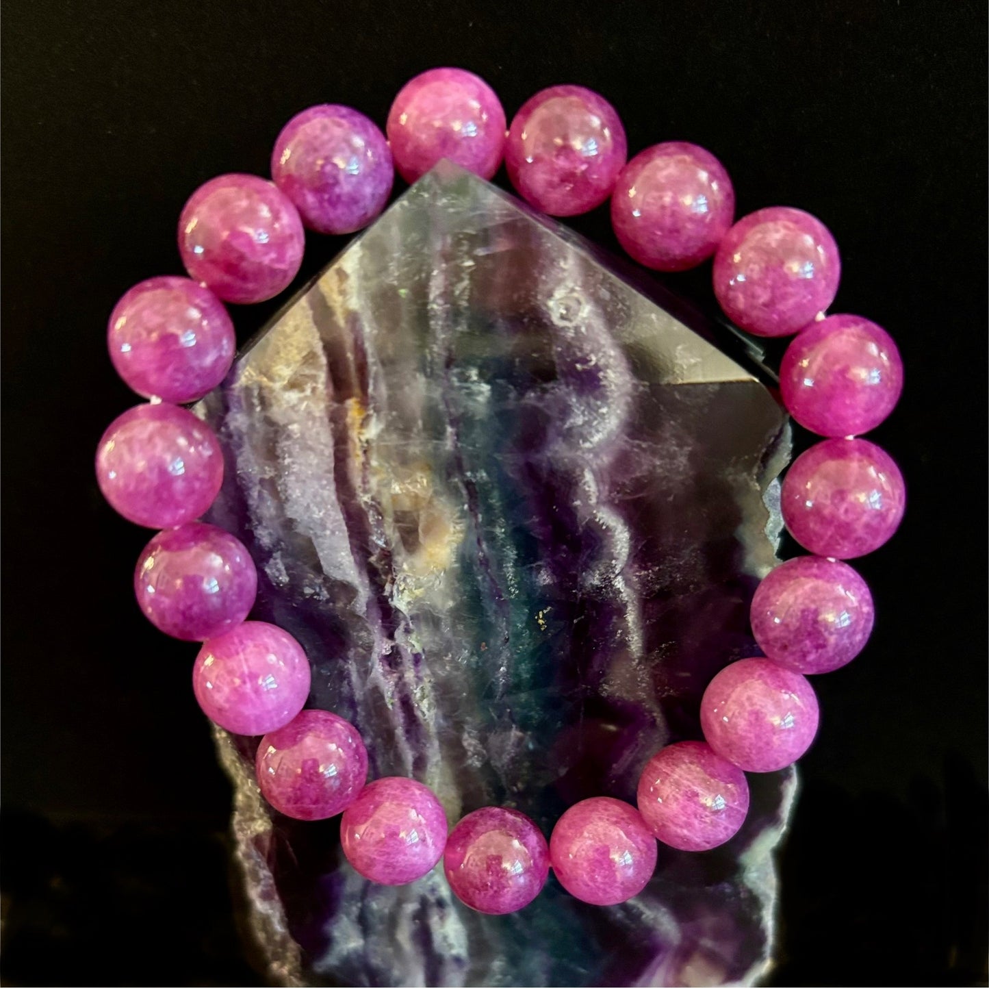 Natural Spodumene (Kunzite) Stone Bead Bracelet