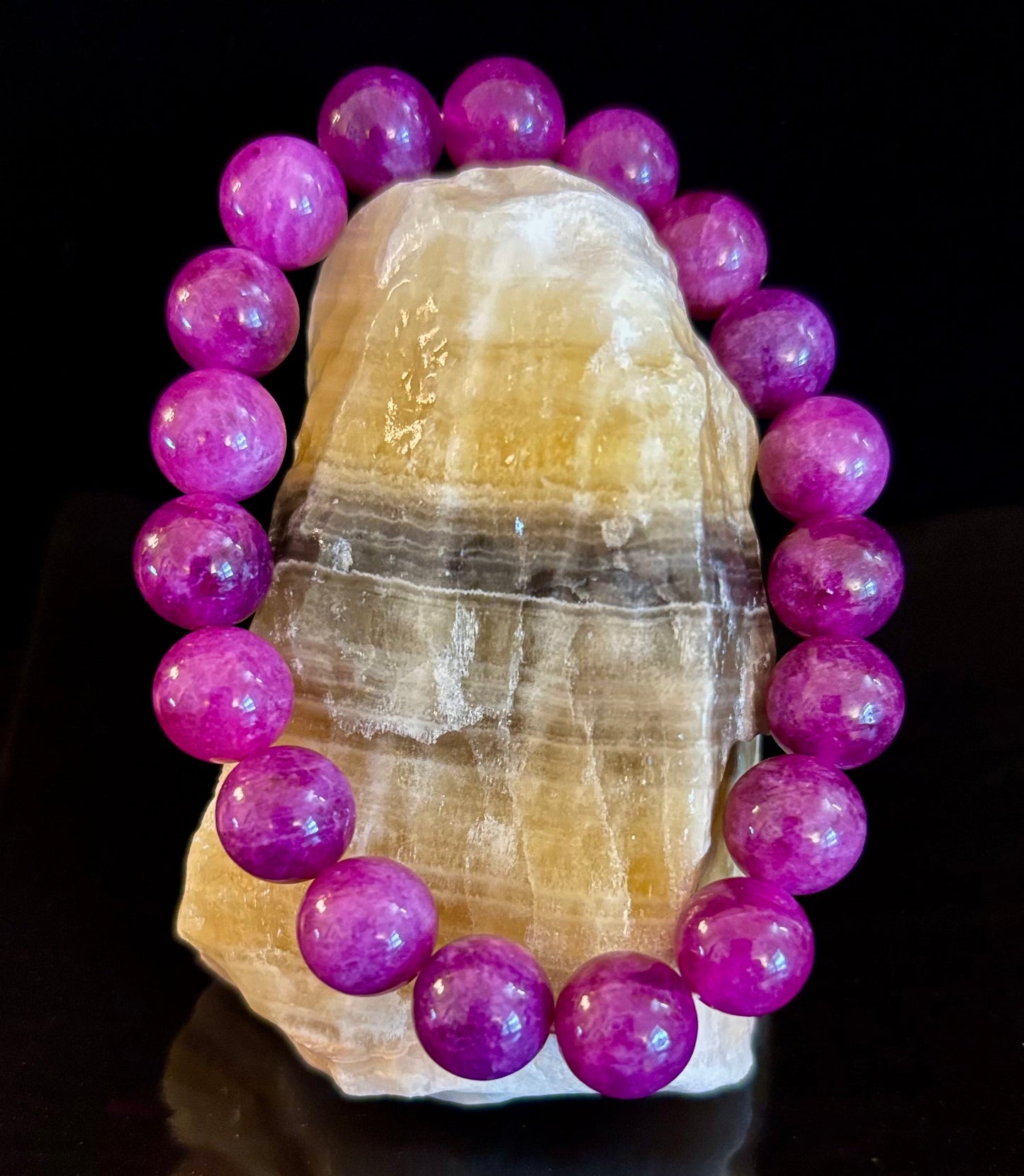 Natural Spodumene (Kunzite) Stone Bead Bracelet