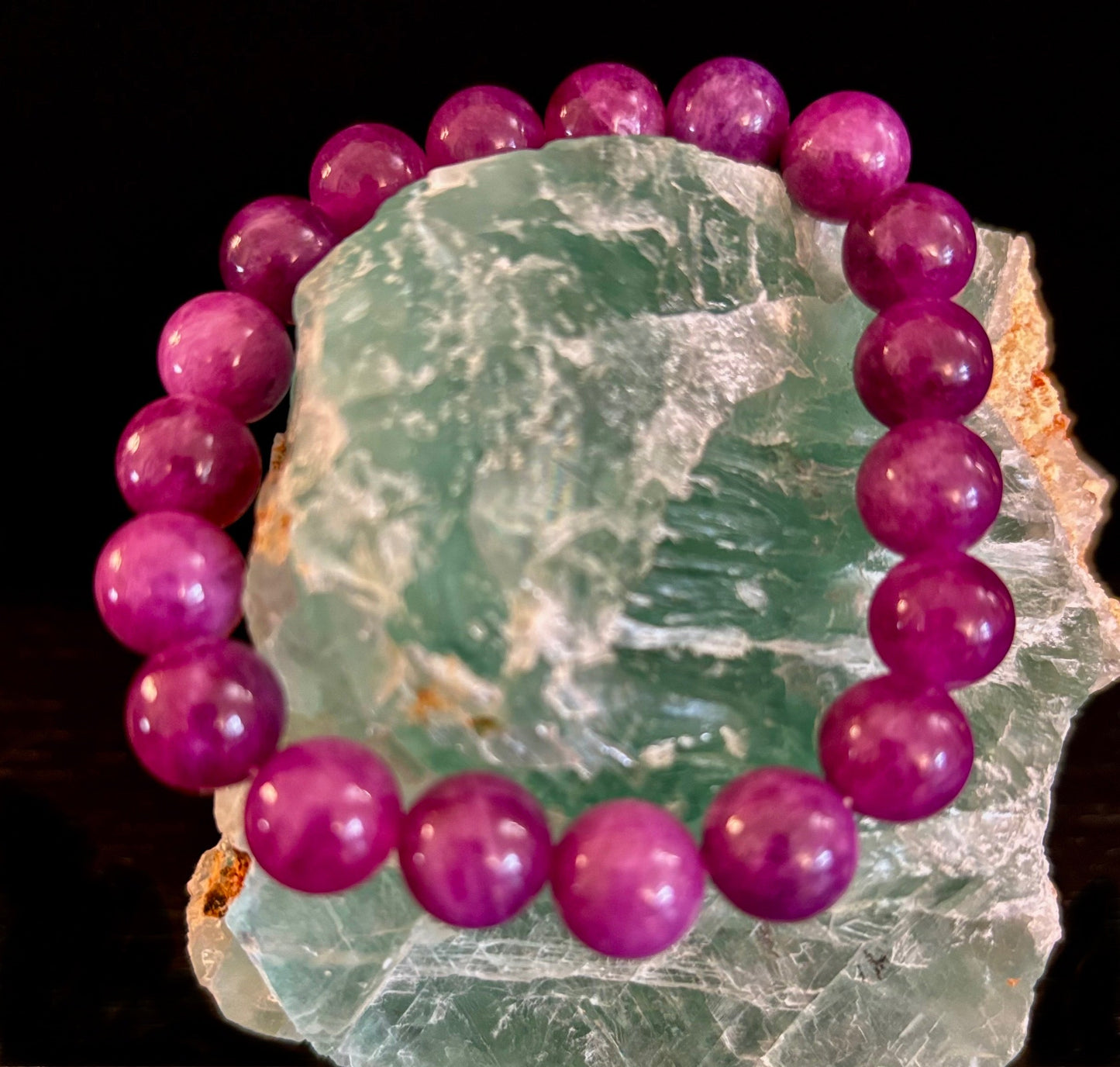 Natural Spodumene (Kunzite) Stone Bead Bracelet