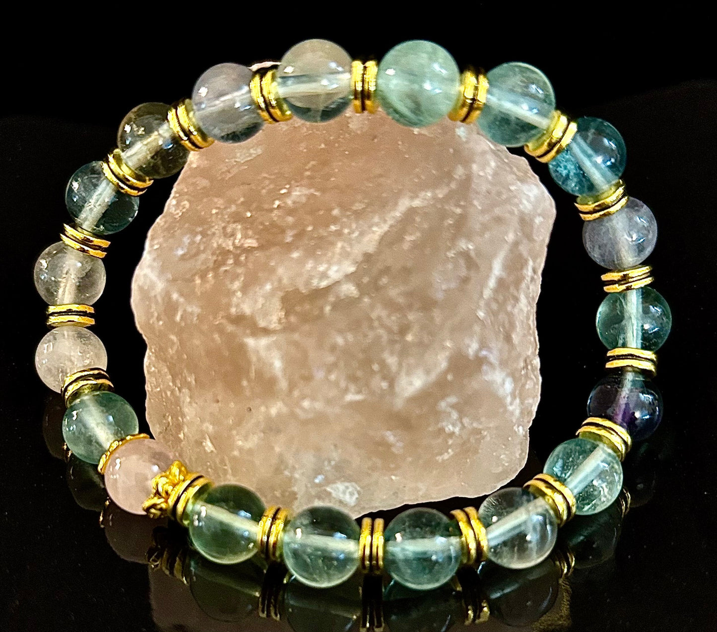 Find Your Calm with Our Inner Peace Rainbow Fluorite & Rose Quartz Bracelet