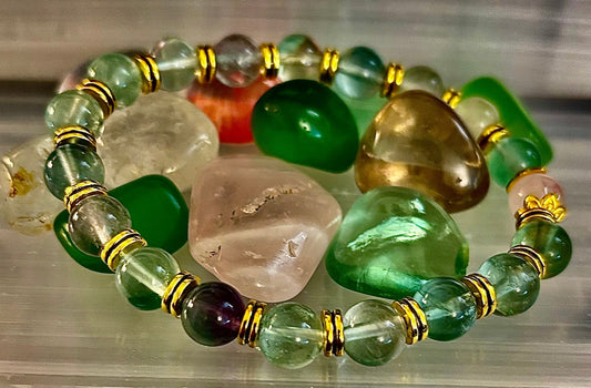 Find Your Calm with Our Inner Peace Rainbow Fluorite & Rose Quartz Bracelet