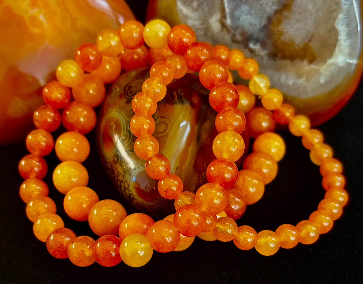 Orange Sunstone Crystal Bracelet – Joy, Confidence & Solar Chakra Healing