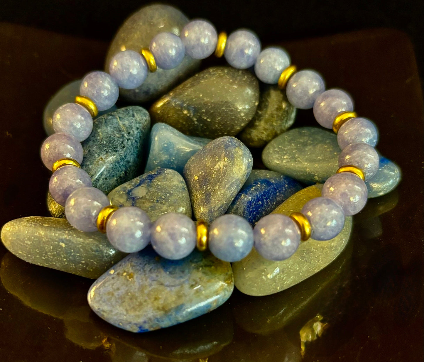 Angelite Crystal Healing Bracelet – Serenity • Reiki • Inner Peace 🪽💫