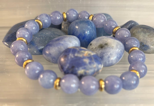 Angelite Crystal Healing Bracelet – Serenity • Reiki • Inner Peace 🪽💫