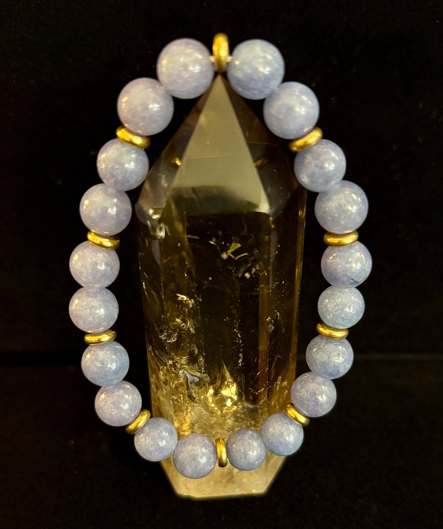 Angelite Crystal Healing Bracelet – Serenity • Reiki • Inner Peace 🪽💫