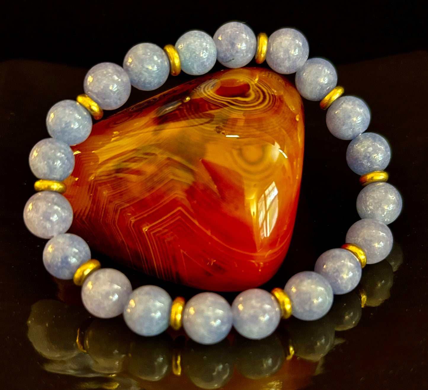 Angelite Crystal Healing Bracelet – Serenity • Reiki • Inner Peace 🪽💫