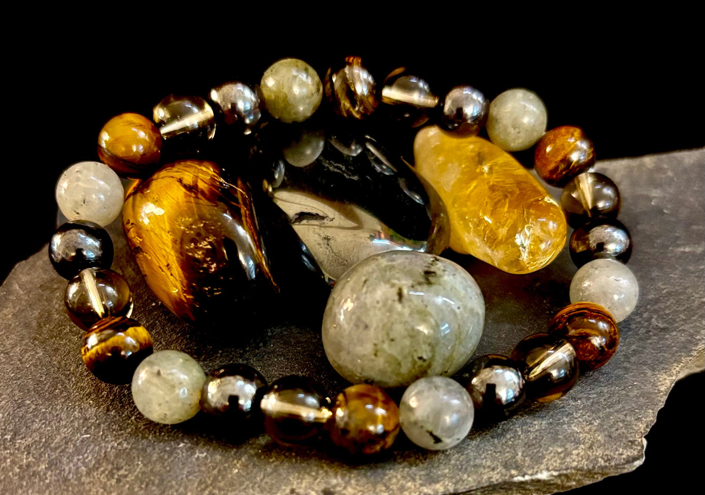 Bohemia Tiger's Eye & Labradorite Protection Bracelet – Medium Wrists