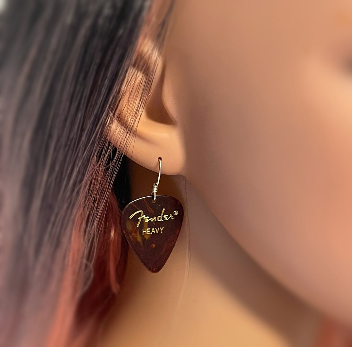 Genuine Fender Guitar Pick Earrings – Sterling Silver