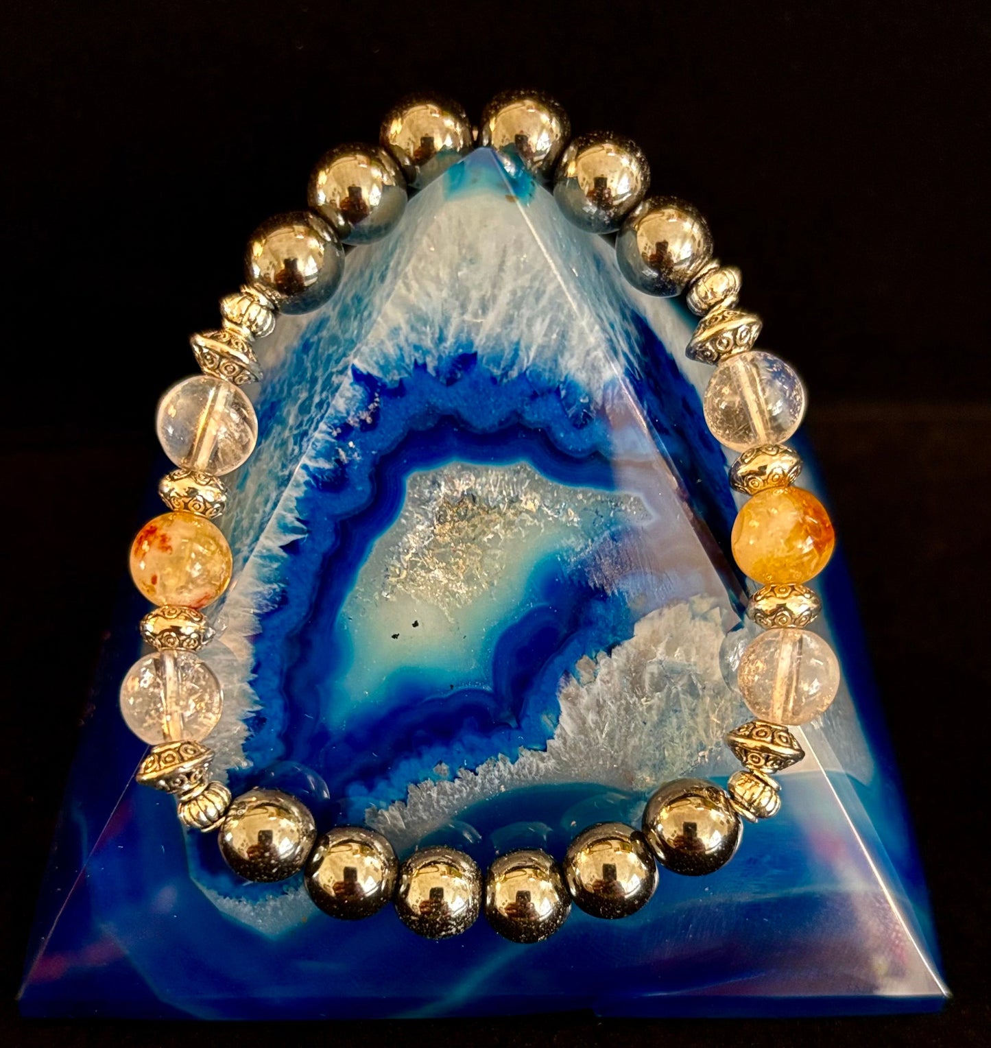 Empath Protection Intention Bracelet – Citrine, Clear Quartz & Hematite