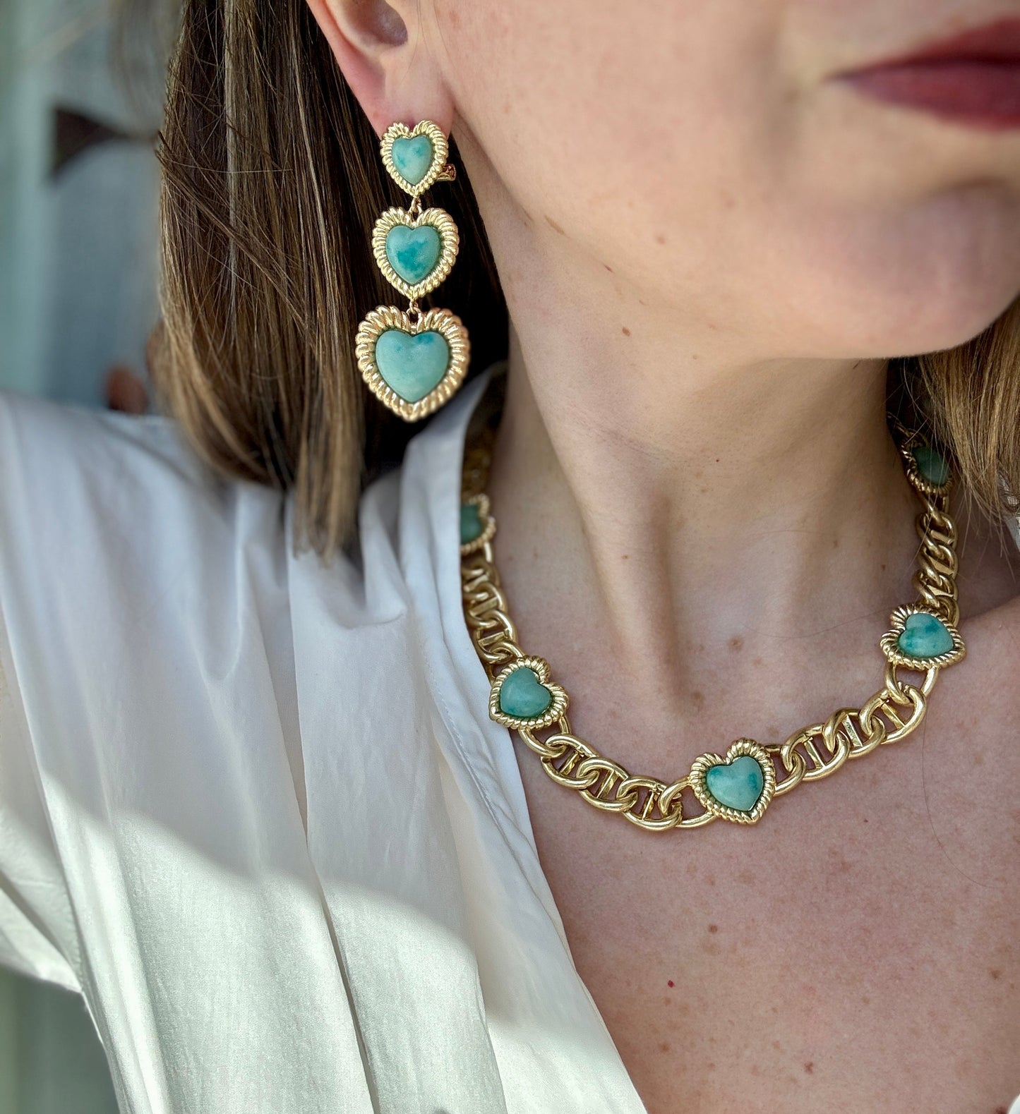 Sloan Triple Heart Earrings Four Colors Available