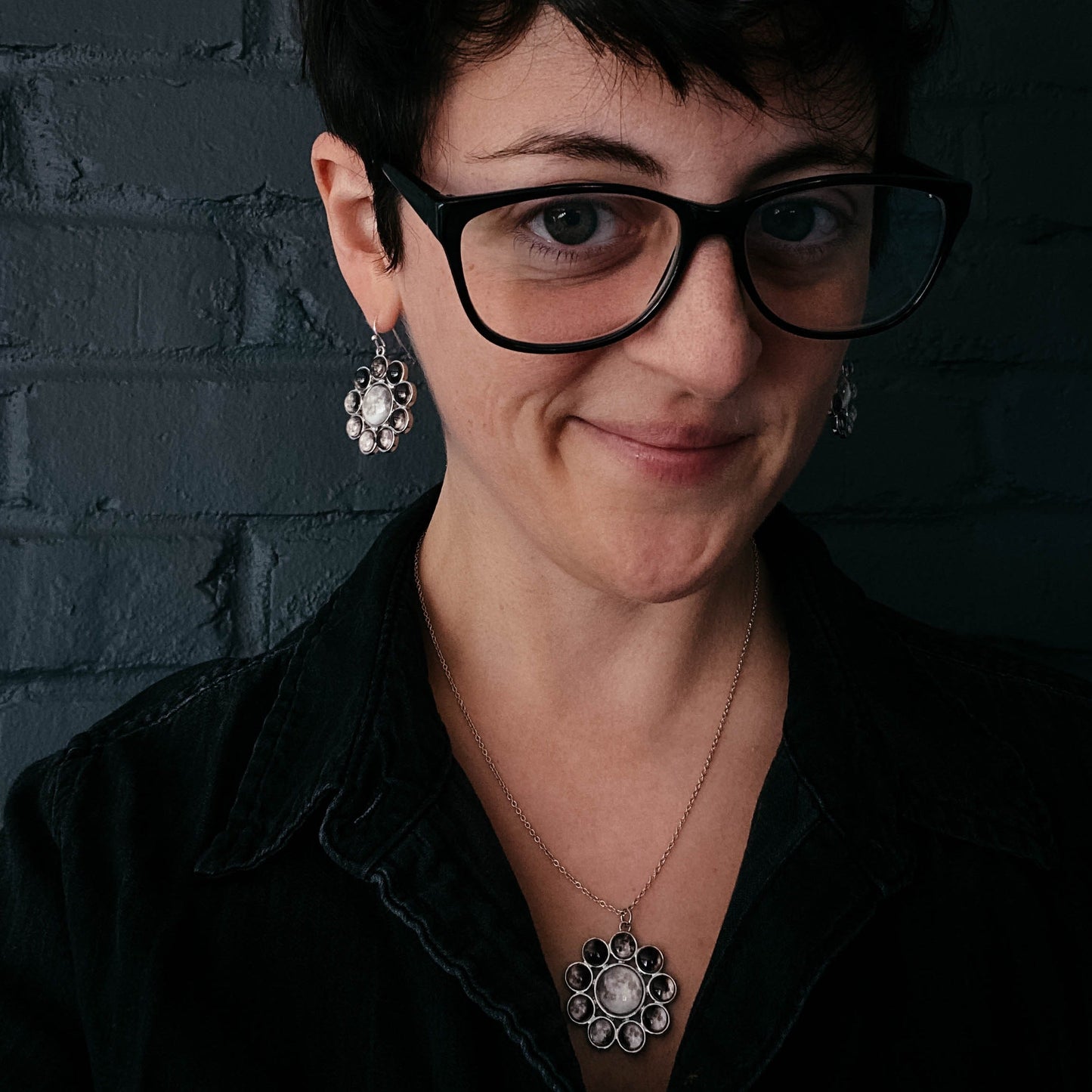 Moon Phase Halo Jewelry Set