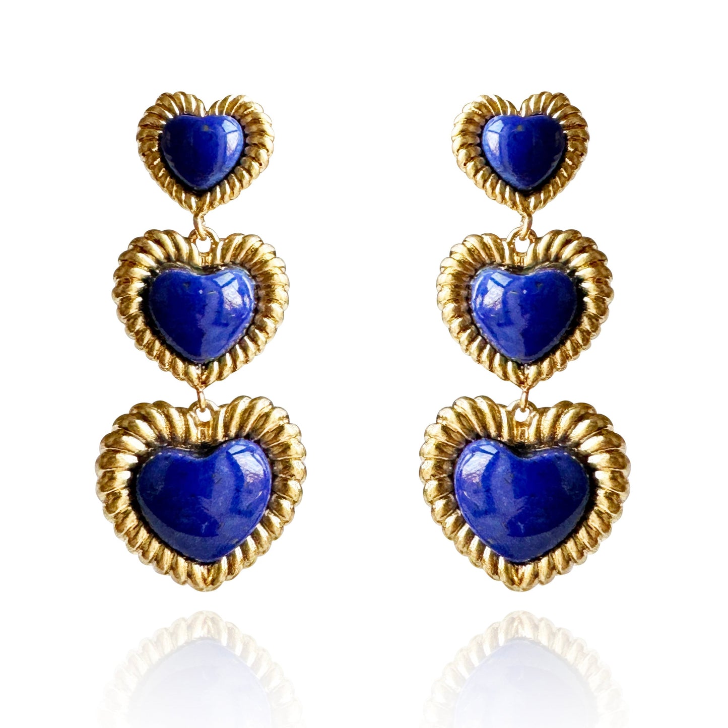 Sloan Triple Heart Earrings Four Colors Available