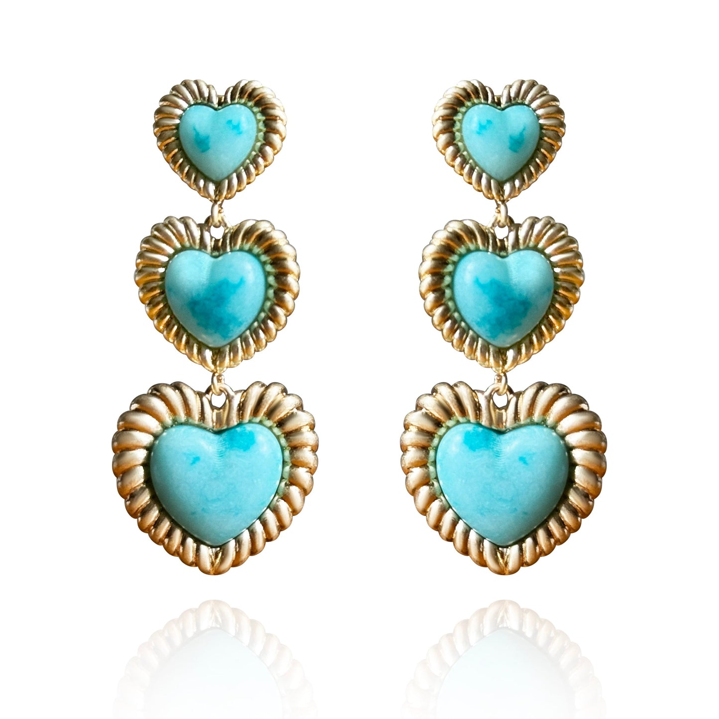 Sloan Triple Heart Earrings Four Colors Available