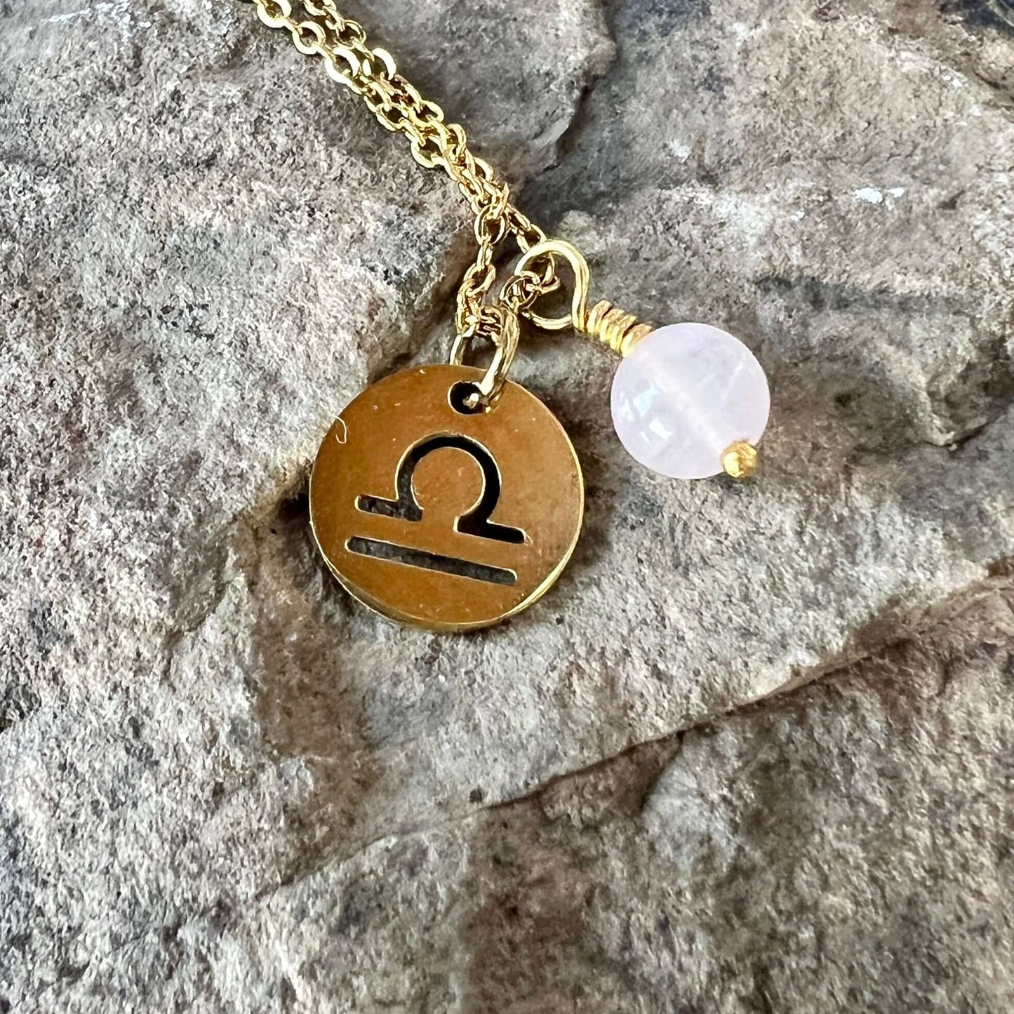 Zodiac Charm & Gemstone Necklace