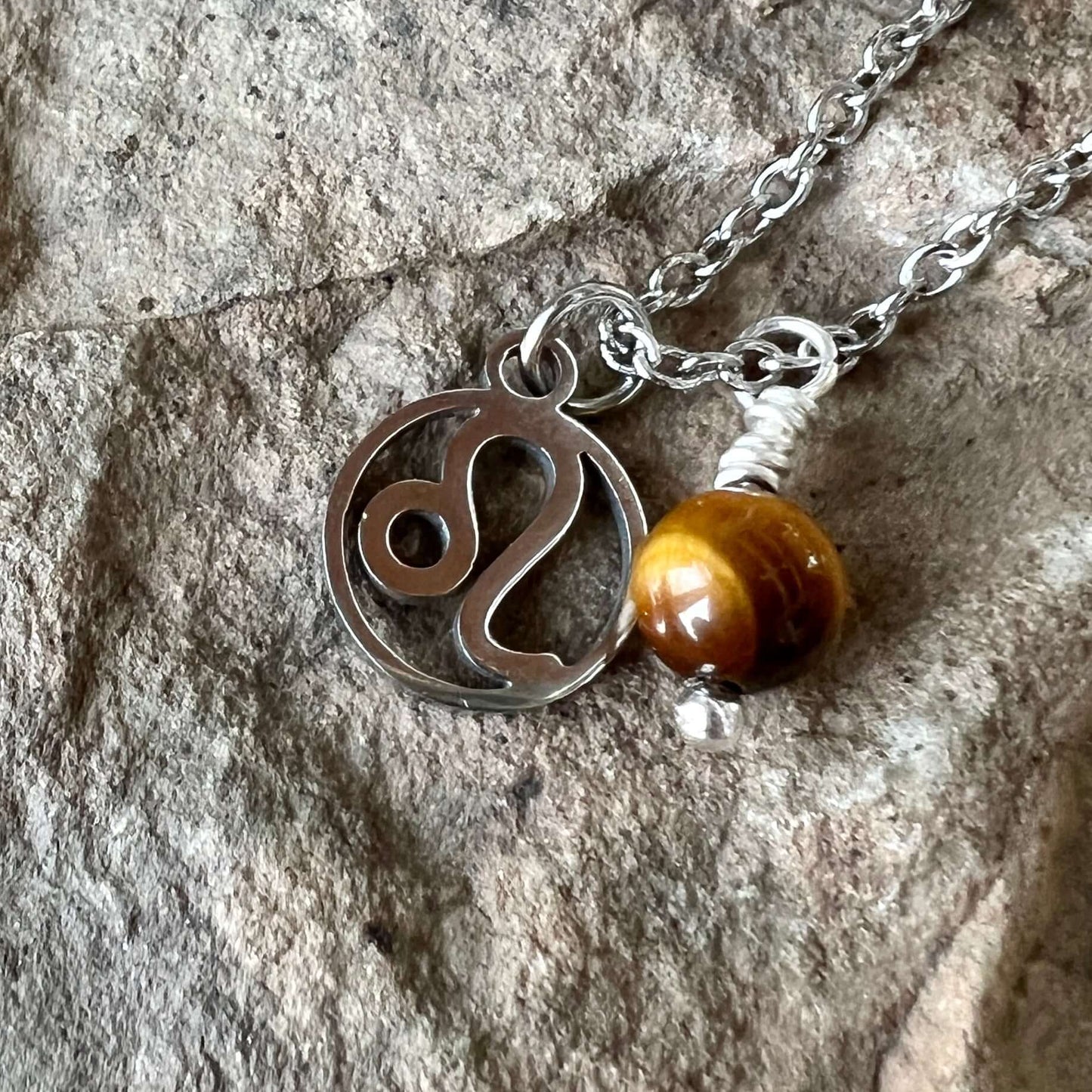 Zodiac Charm & Gemstone Necklace