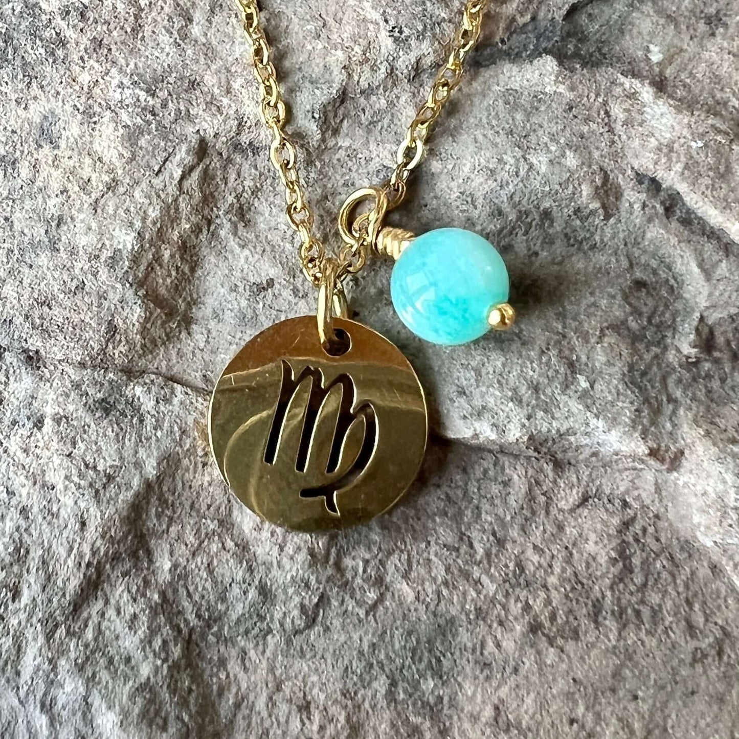 Zodiac Charm & Gemstone Necklace