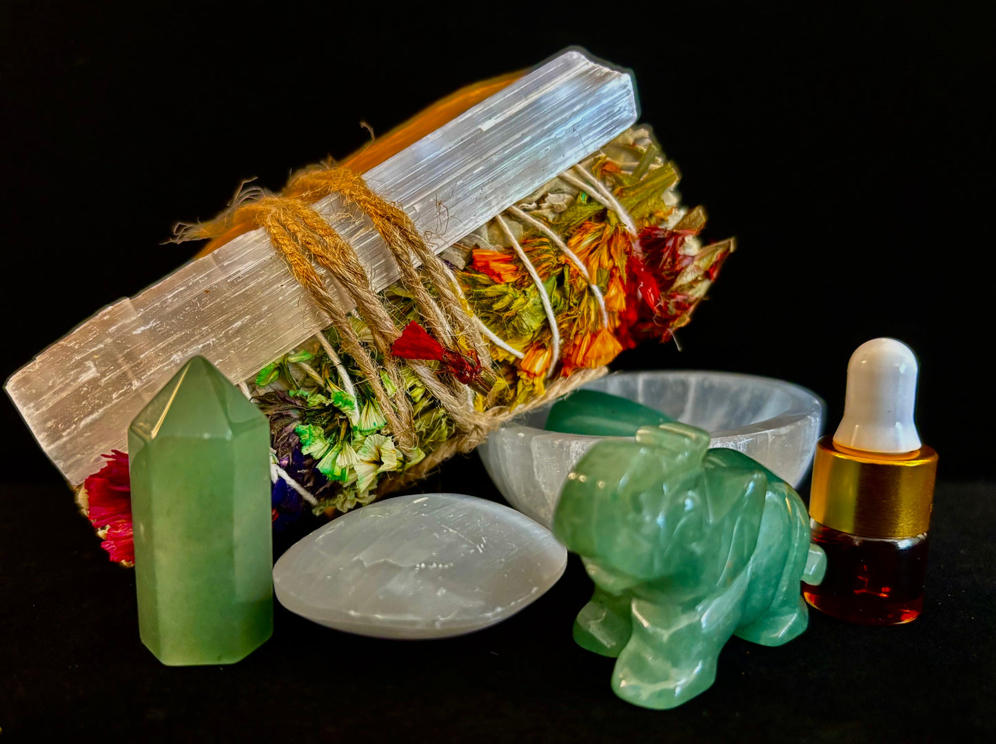 Prosperity & Protection Gift Box – Jade & Selenite Energy Set