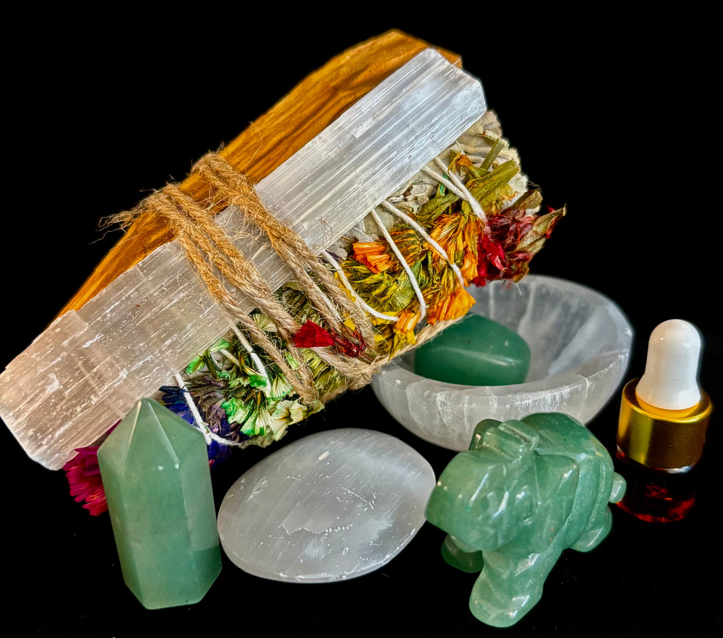 Prosperity & Protection Gift Box – Jade & Selenite Energy Set
