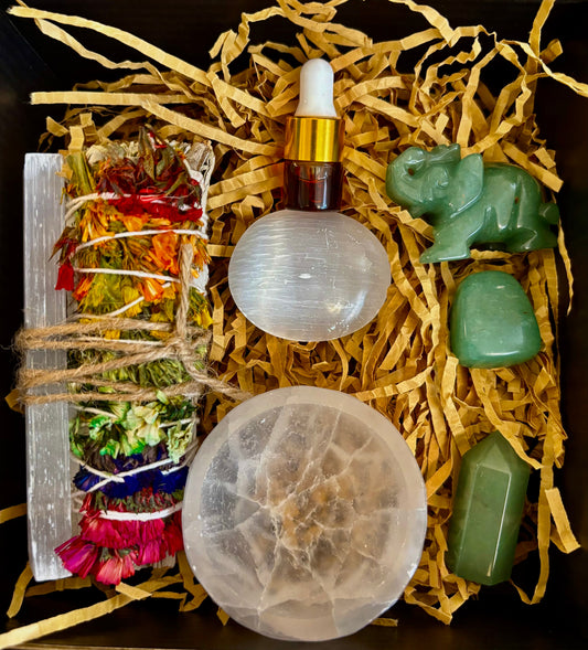 Prosperity & Protection Gift Box – Jade & Selenite Energy Set