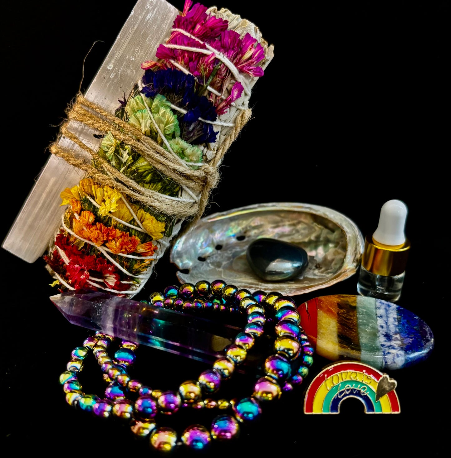 🌈 Love & Light Energy Gift Box – Rainbow Healing & Protection Set 🌈