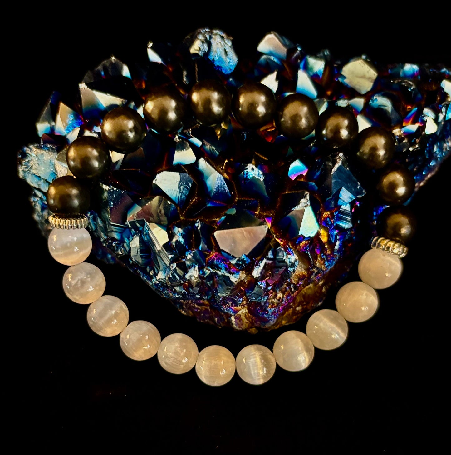 Protection Intention Bracelet – Shungite & Selenite Energy Bracelet