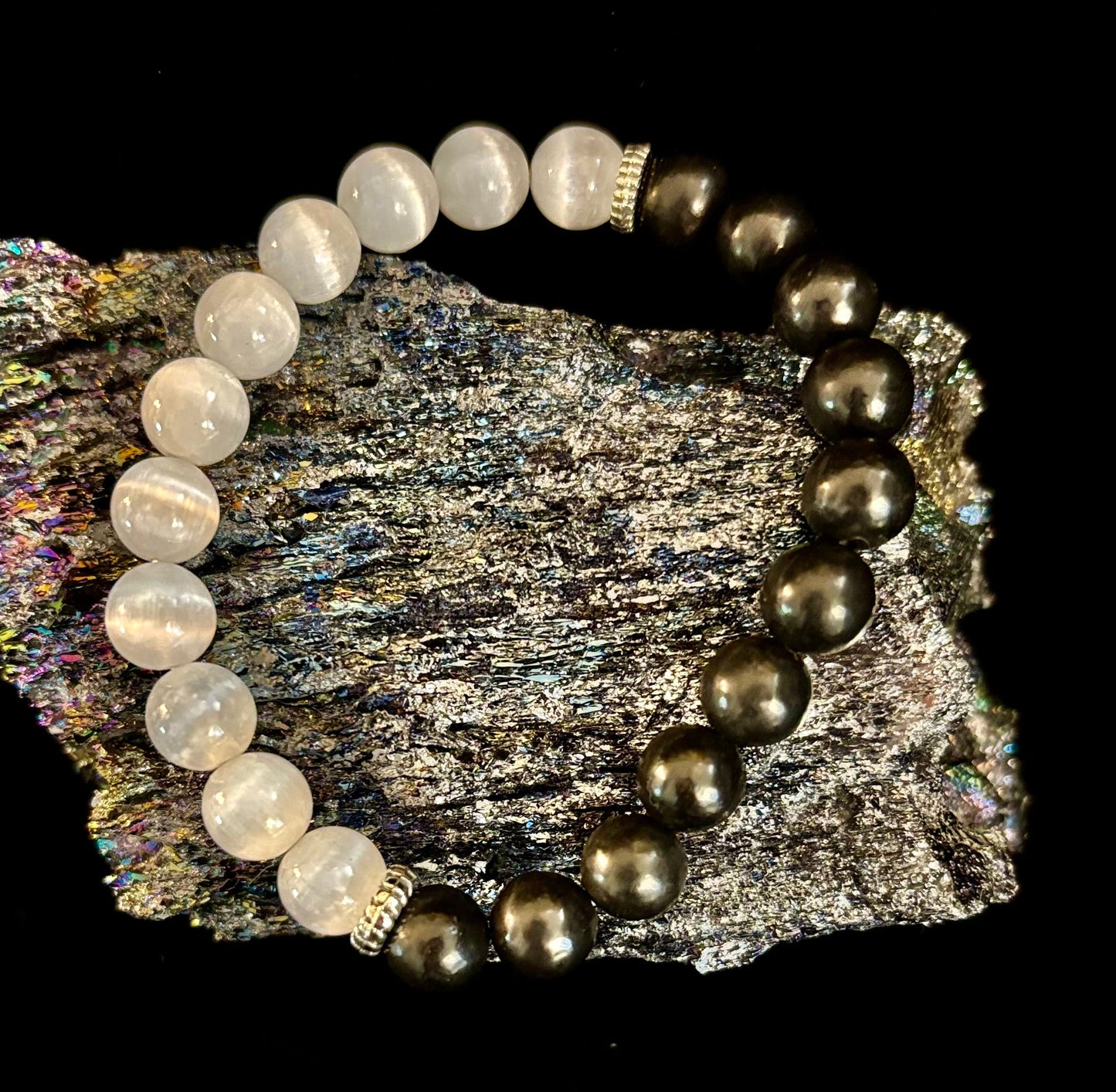 Protection Intention Bracelet – Shungite & Selenite Energy Bracelet